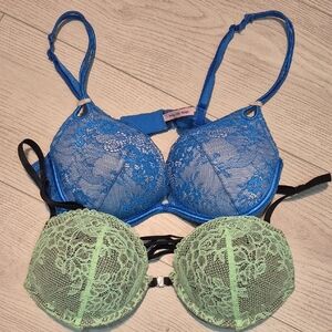 La SENZA Blue and Green Lace Bras